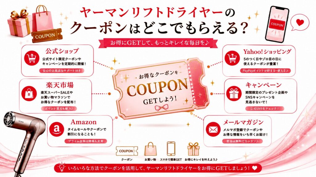 ヤーマンリフトドライヤーのクーポンはどこでもらえる？最新の入手方法とお得な購入方法を徹底解説！